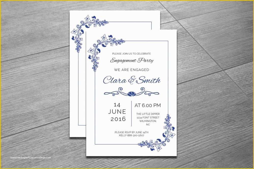 Indesign Invitation Template Free Of Engagement Invitation Template Word Indesign and Psd for