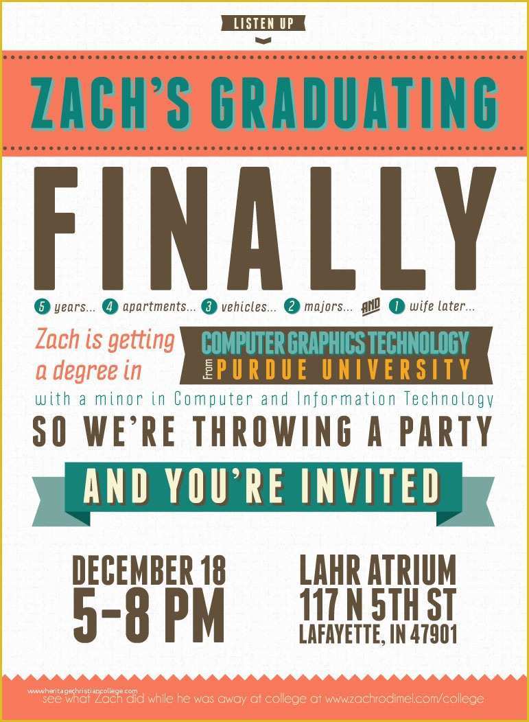 Indesign Invitation Template Free Of Free Typography Style College Graduation Invitation
