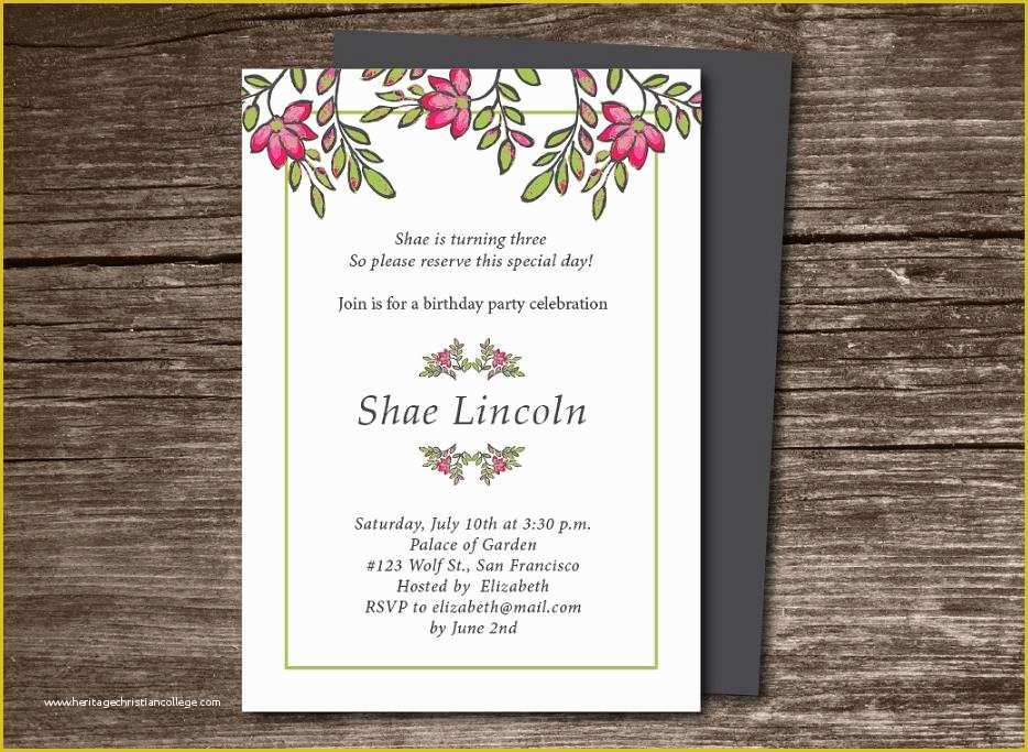 Indesign Invitation Template Free Of Indesign Birthday Invitation Template – Best Happy