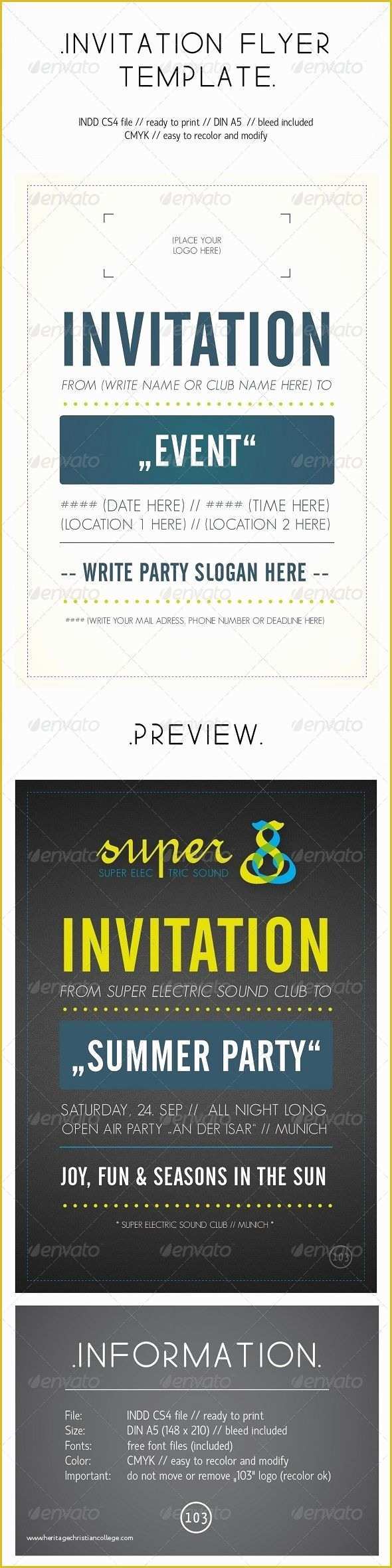Indesign Invitation Template Free Of Invitation Flyer Template Invitations Card Template