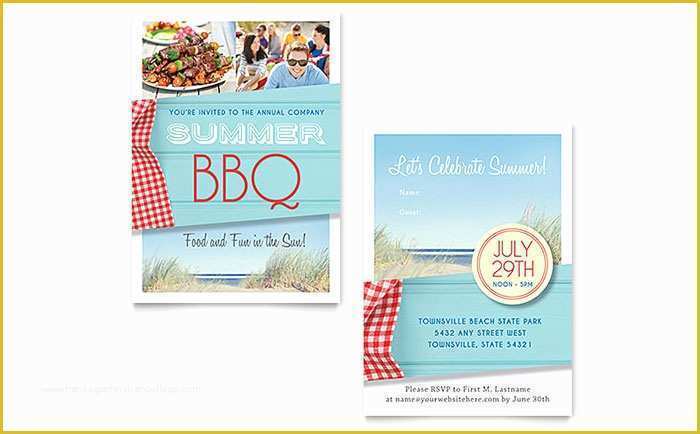 Indesign Invitation Template Free Of Summer Bbq Invitation Template Word & Publisher