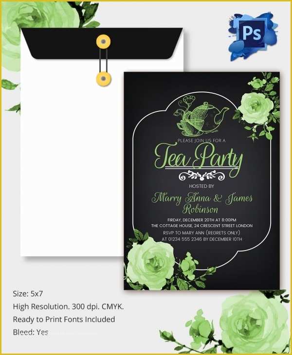 Indesign Invitation Template Free Of Tea Party Invitation Template 40 Free Psd Eps