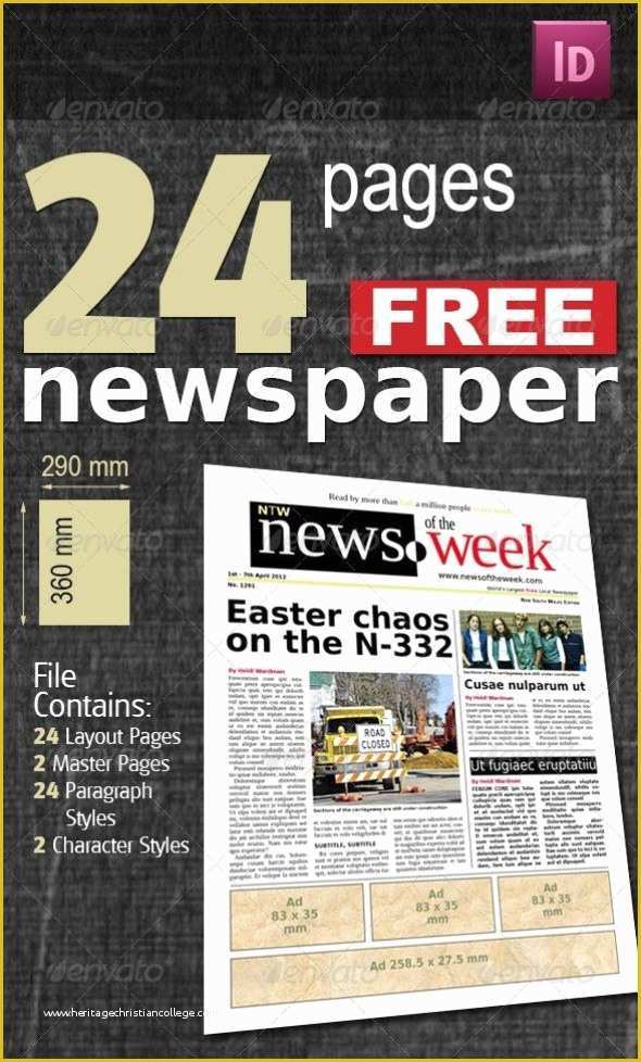 Indesign Newspaper Template Free Of 35 Best Newspaper Templates In Indesign and Psd formats