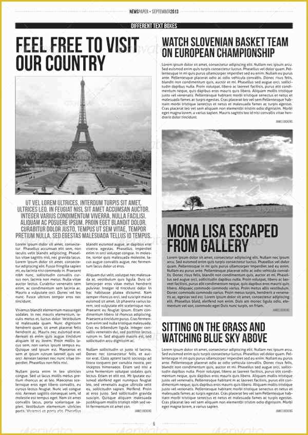 Indesign Newspaper Template Free Of 52 Printable Newspaper Templates Psd Apple Pages