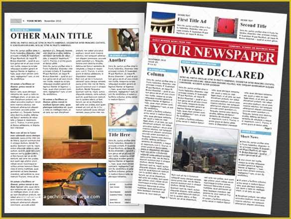 Indesign Newspaper Template Free Of 6 School Newspaper Templates Free Sample Example