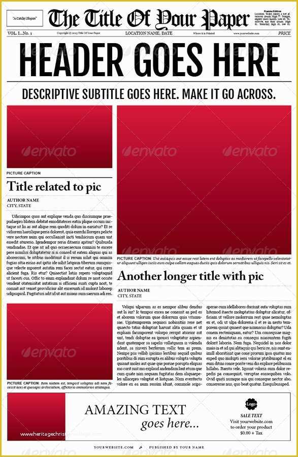 Indesign Newspaper Template Free Of Old Style Newspaper Template by Tedfull