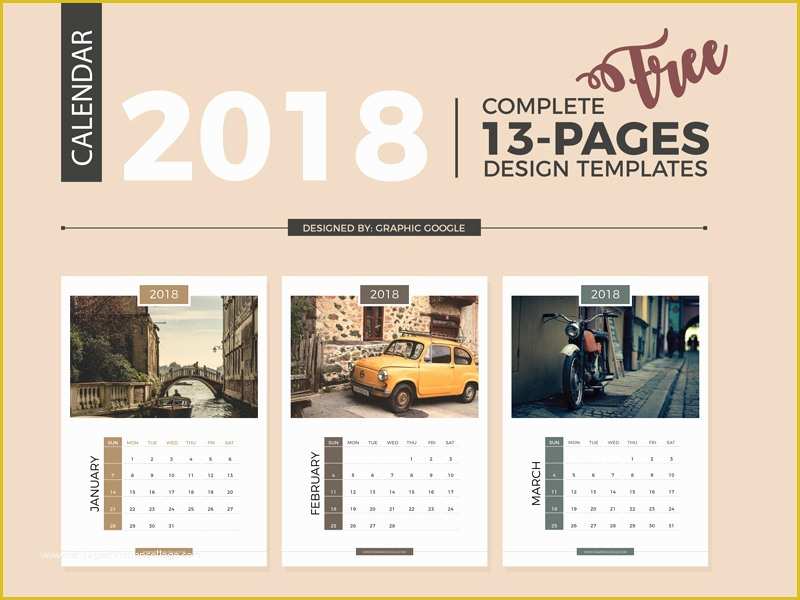 Indesign Planner Template 2018 Free Of Free Plete 2018 Calendar Design Templates 13 Pages by