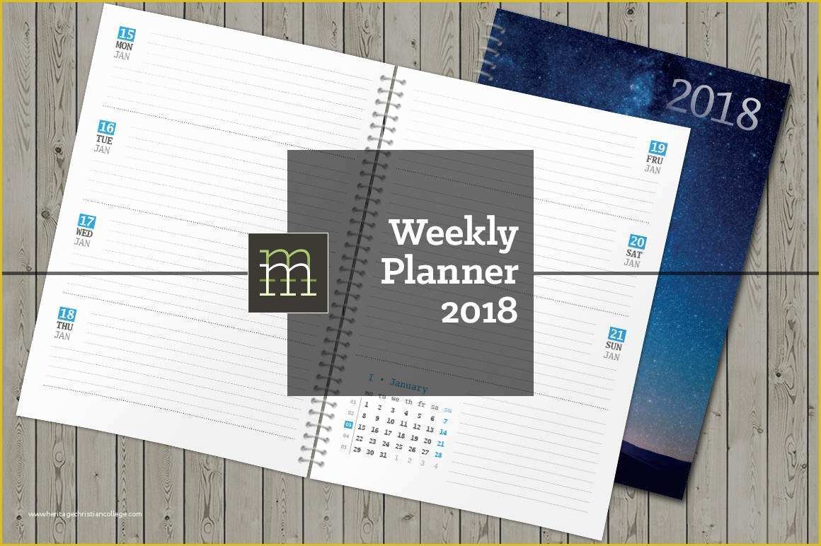 Indesign Planner Template Free Of Printable Weekly Planner 2018 Indesign Template