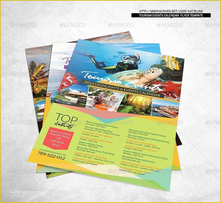 Indesign Planner Template Free Of tourism events Calendar Flyer Template