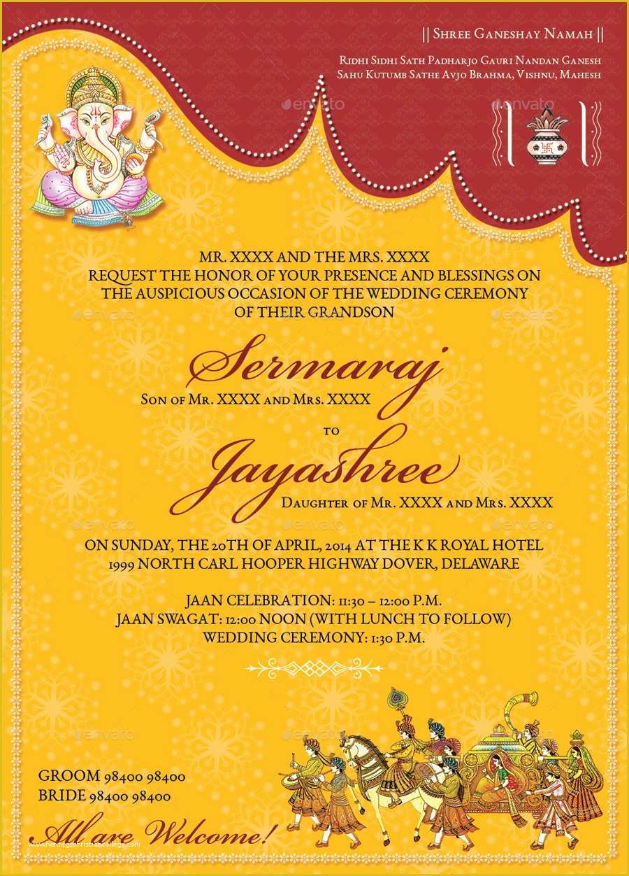Indian Engagement Invitation Cards Templates Free Download Of Hindu Wedding Card by Graphix Shiv