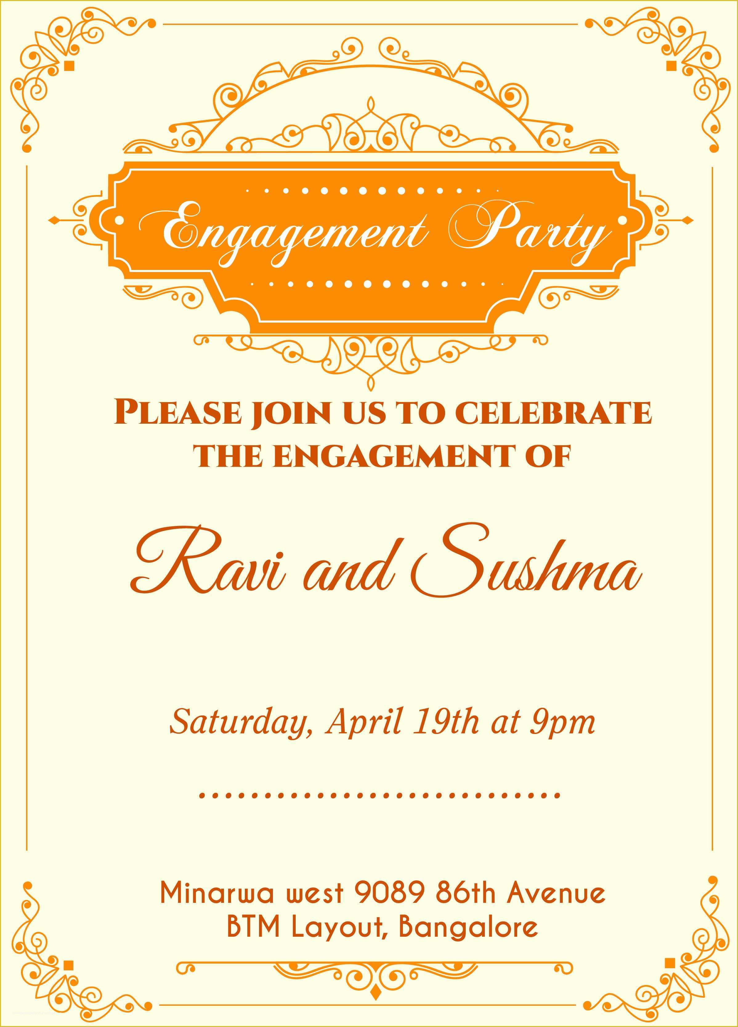 Indian Engagement Invitation Cards Templates Free Download Of Indian Engagement Invitation Card with Wordings Check It