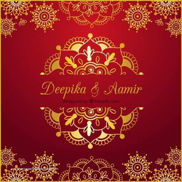 Indian Engagement Invitation Cards Templates Free Download Of Indian Wedding Card On A Red Background Vector