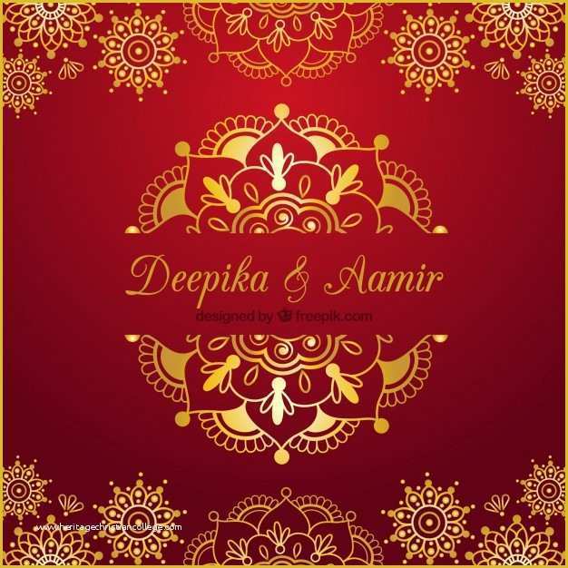 Indian Engagement Invitation Cards Templates Free Download Of Indian Wedding Card On A Red Background Vector