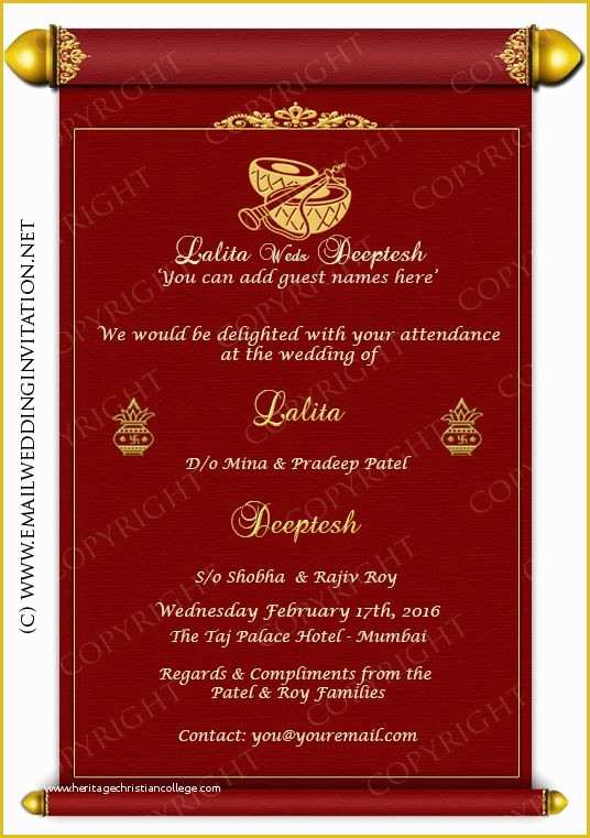 Indian Engagement Invitation Cards Templates Free Download Of Single 