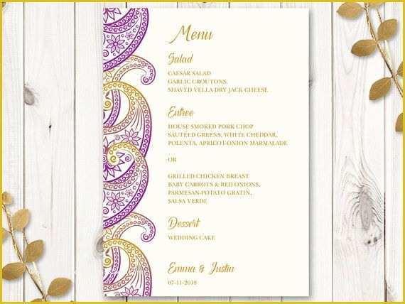 Indian Menu Template Free Of 28 Best Indian Wedding Invitation Templates "paisley