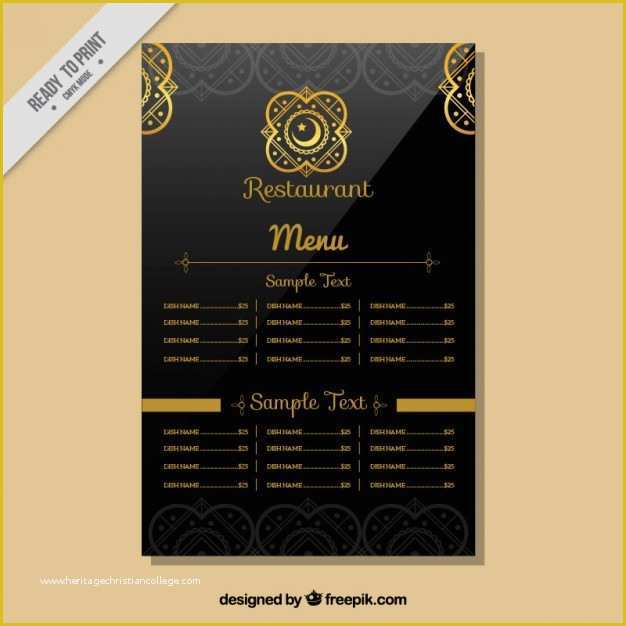 Indian Menu Template Free Of Indian Restaurant Menu Template Vector