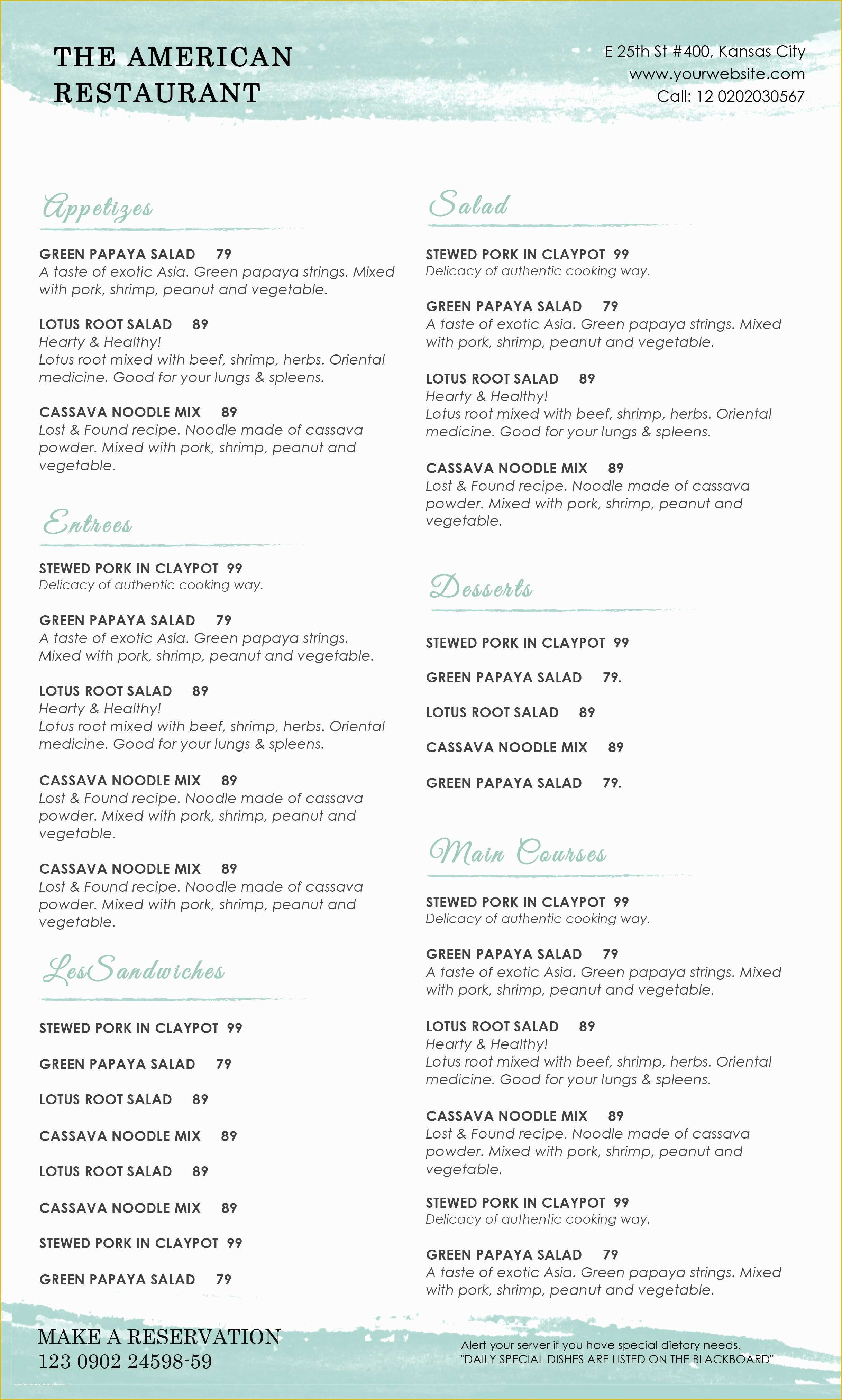 Indian Menu Template Free Of Restaurant Menu Template Word Portablegasgrillweber