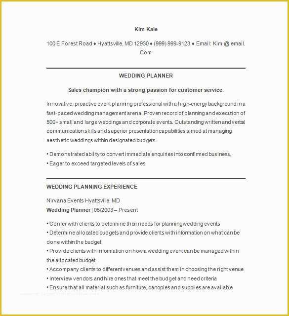 Indian Wedding Planner Website Templates Free Download Of 10 event Planner Resume Templates Doc Pdf