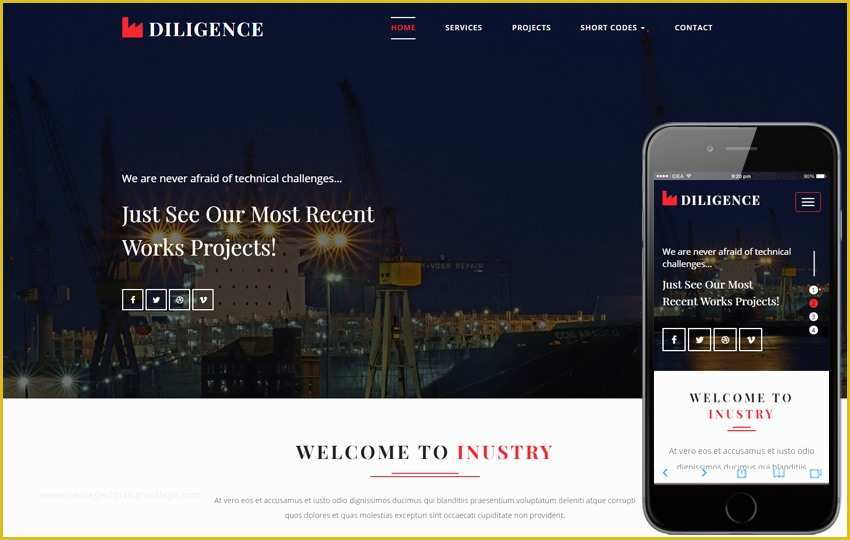Industrial Responsive Website Templates Free Download Of Diligence An Industrial Category Bootstrap Responsive Web
