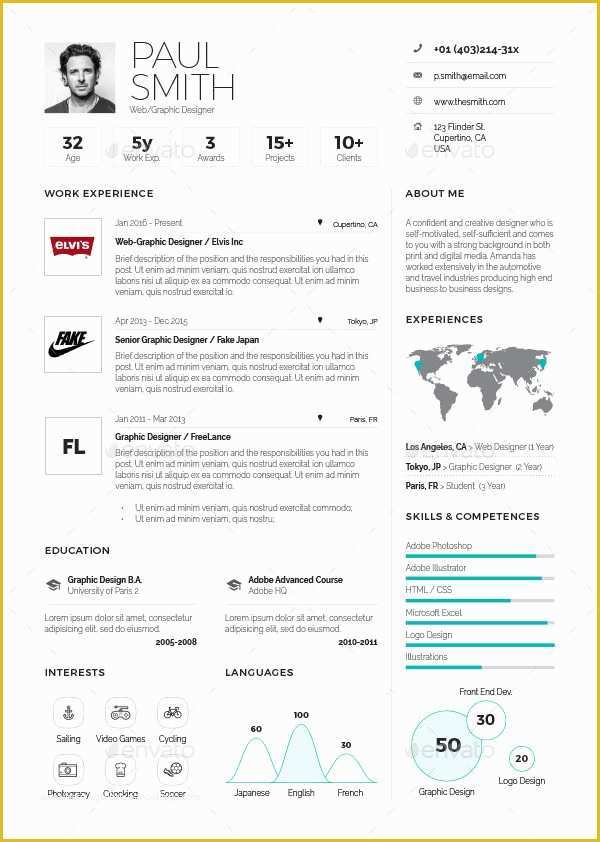 Infographic Resume Template Free Of 12 Easy attractive and Free Infographic Resume Templates