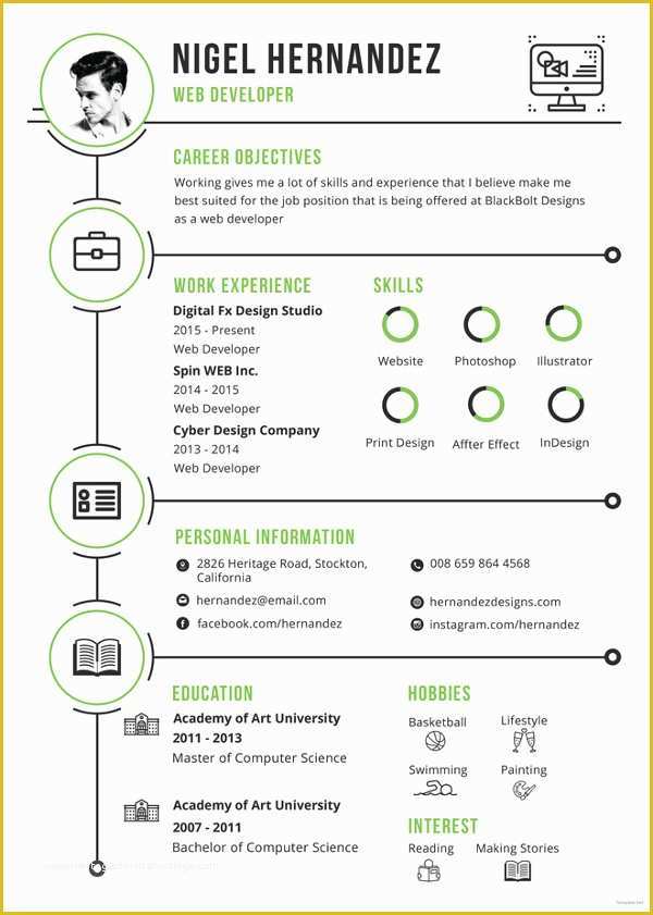 Infographic Resume Template Free Of 33 Infographic Resume Templates Free Sample Example