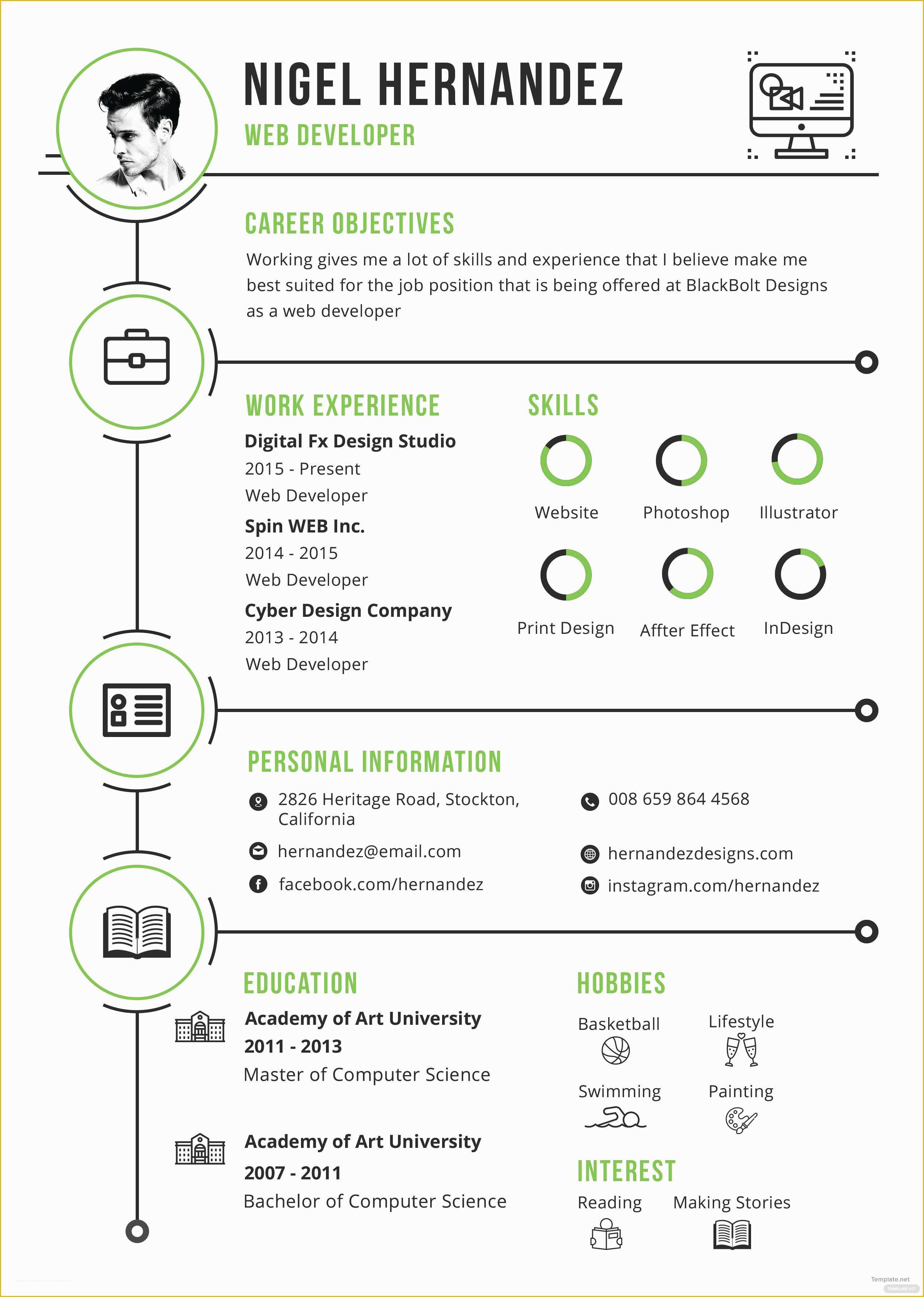 Infographic Resume Template Free Of Free Minimalist Infographic Resume and Cv Template In