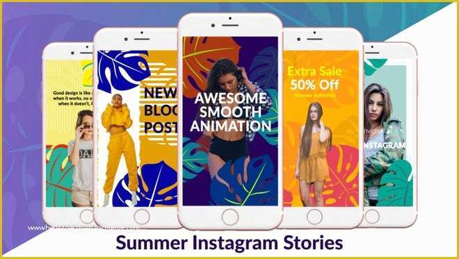 Instagram Stories after Effects Template Free Of Summer Instagram Stories after Effects Templates