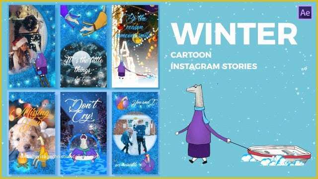 Instagram Stories after Effects Template Free Of Winter Cartoon Instagram Stories after Effects Templates