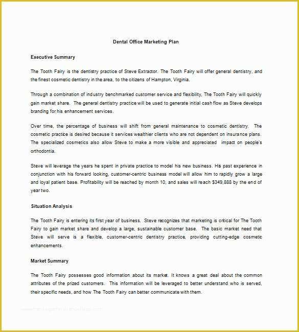 Insurance Business Plan Template Free Of 8 Dental Marketing Plan Templates Doc Pdf