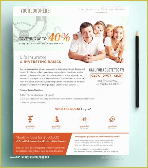 Insurance Flyer Templates Free Of 21 Insurance Flyer Designs Psd Vector Eps Jpg