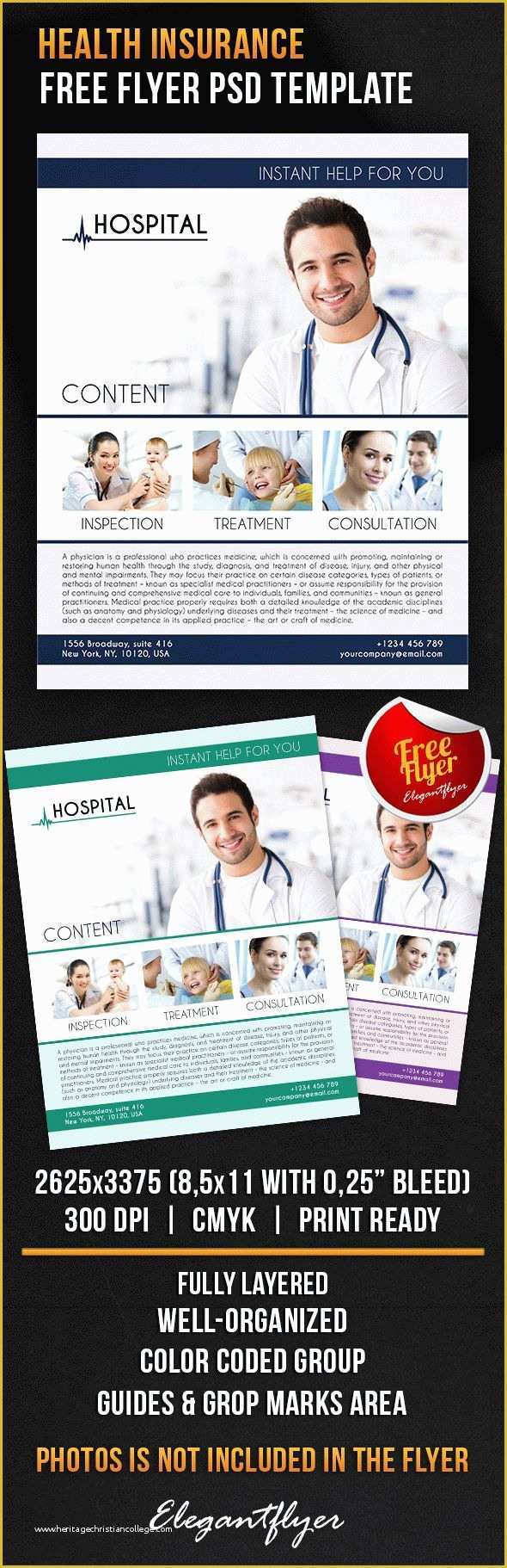 Insurance Flyer Templates Free Of Health Insurance – Free Flyer Psd Template – by Elegantflyer
