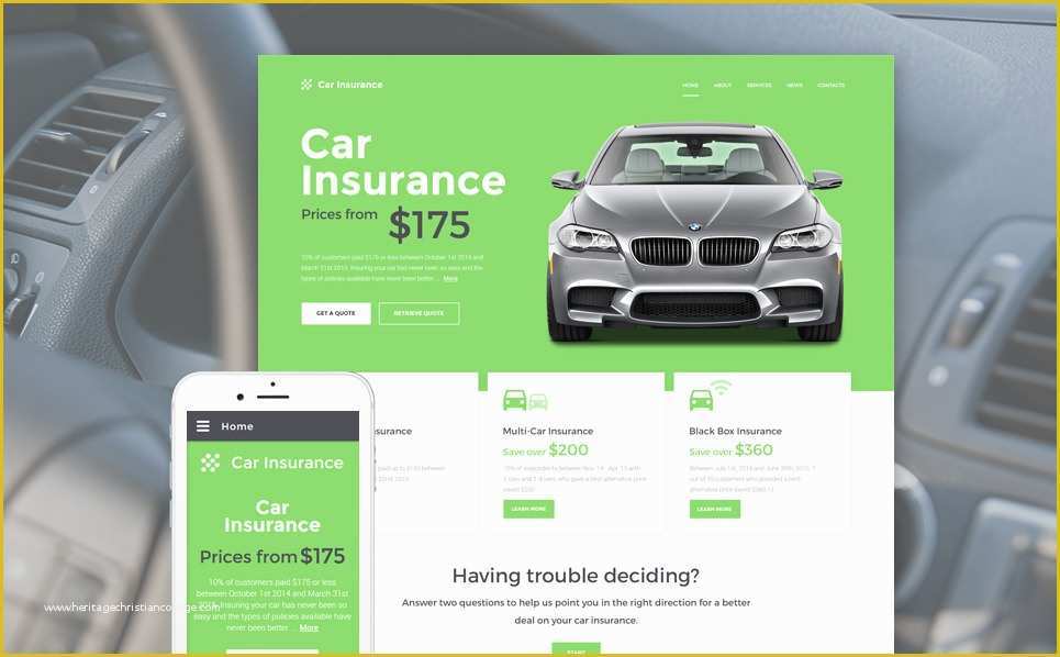 Insurance Responsive Website Template Free Download Of Car Insurance Responsive Website Template