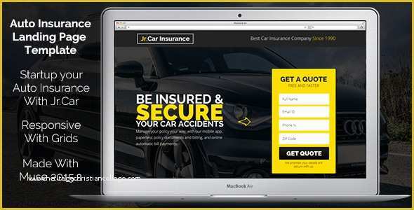 Insurance Responsive Website Template Free Download Of Jr Auto Insurance Landing Page – Responsive Muse Template