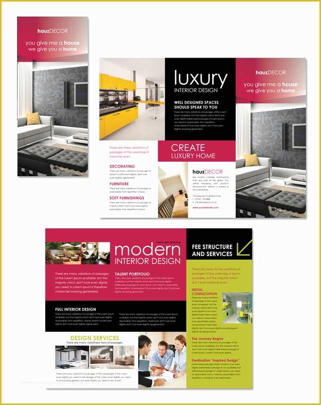 Interior Design Brochure Template Free Of Interior Design Flyer Template Free Download