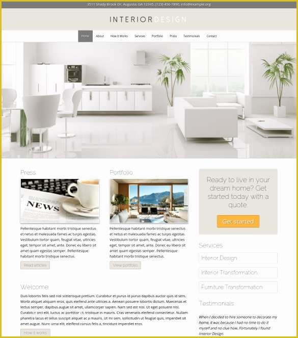 Interior Design Layout Templates Free Of 23 Interior Design Website themes &amp; Templates