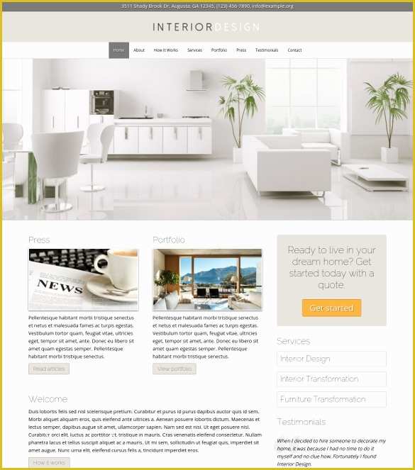 Interior Design Layout Templates Free Of 23 Interior Design Website themes & Templates