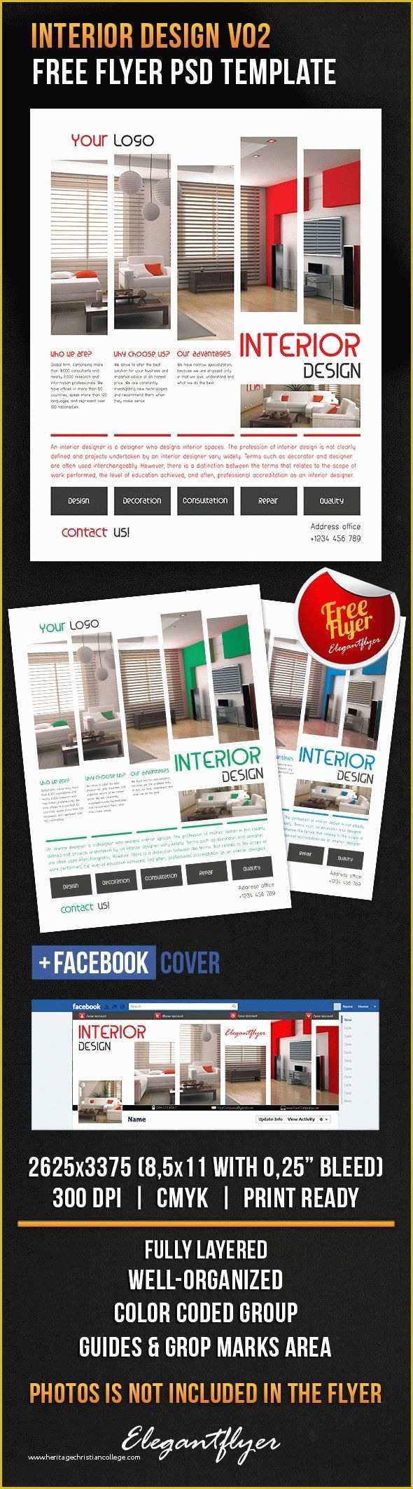 Interior Design Layout Templates Free Of Interior Design V02 – Free Flyer Psd Template – by