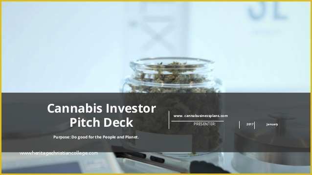 Investor Deck Template Free Of Cannabis Investor Pitch Deck Template