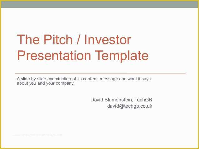 Investor Deck Template Free Of Pitch Investor Deck Template for Start Ups