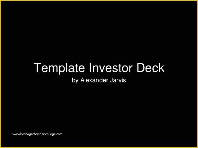 Investor Deck Template Free Of Template Seed Stage Investor Deck for Startups