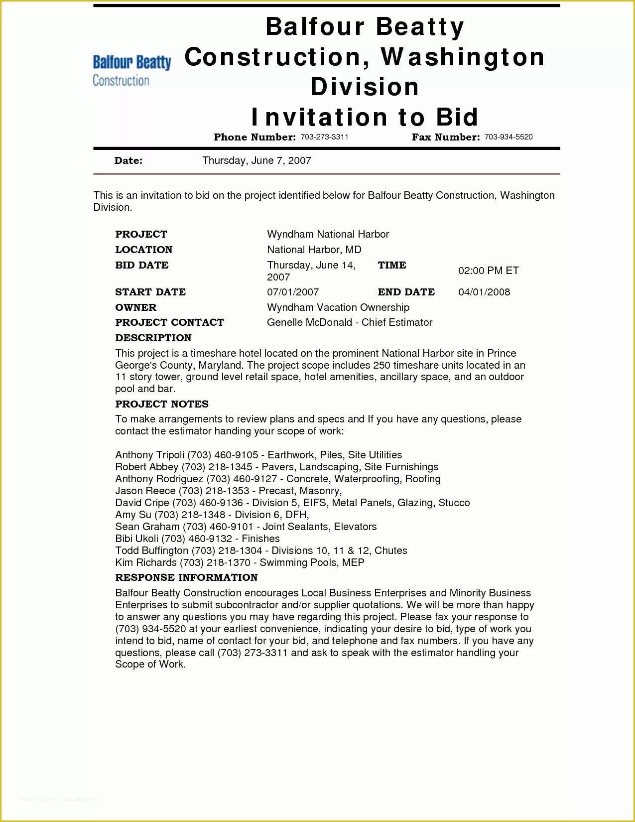 Invitation to Bid Template Free Of 10 Best Construction Invitation to Bid Template