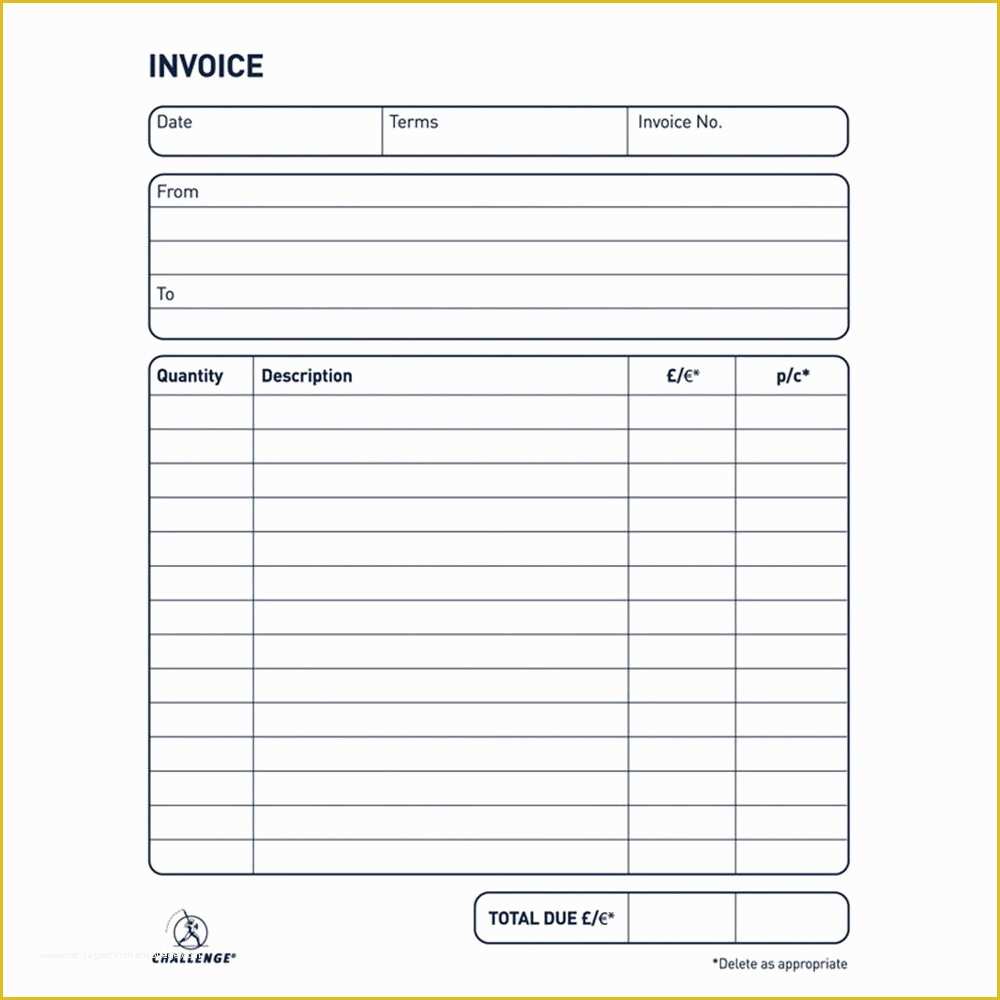 Invoice Book Templates Free Of Challenge 195x137mm Invoice without Vat
