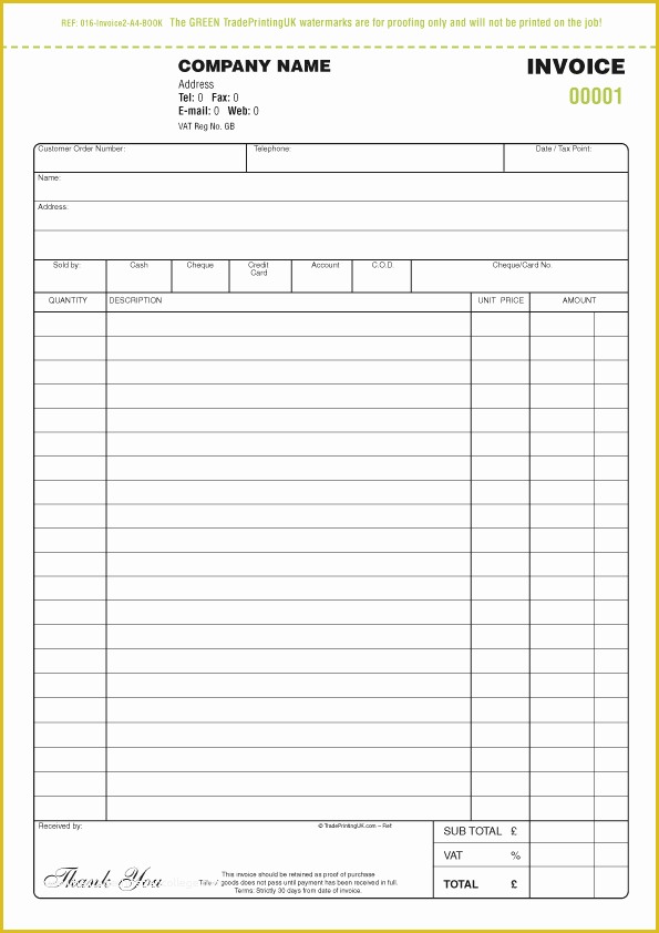 Invoice Book Templates Free Of Invoice Books From £65 with Our Free Invoice Books Templates