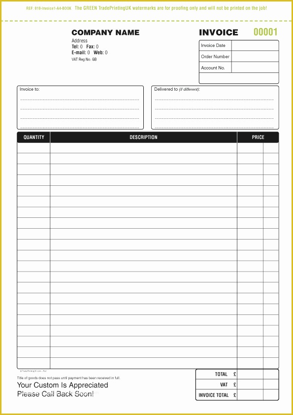 Invoice Book Templates Free Of Invoice Books From £65 with Our Free Invoice Books Templates