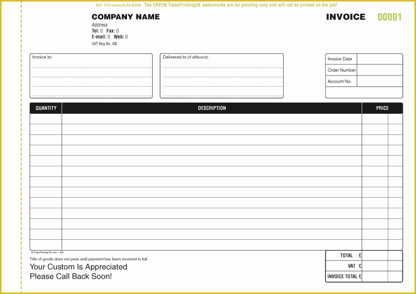 Invoice Book Templates Free Of Invoice Books From £65 with Our Free Invoice Books Templates