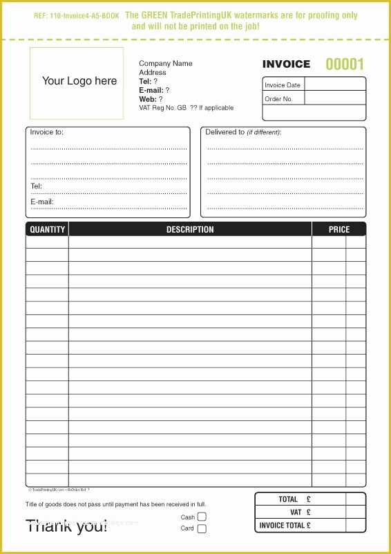 Invoice Book Templates Free Of Invoice Books From £65 with Our Free Invoice Books Templates