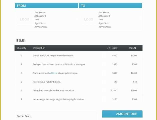 Invoice HTML Template Bootstrap Free Download Of HTML Invoice Template Free Download