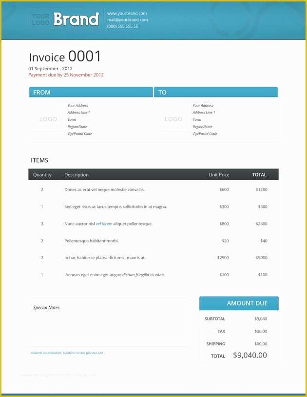 Invoice HTML Template Bootstrap Free Download Of HTML Invoice Template Free Download