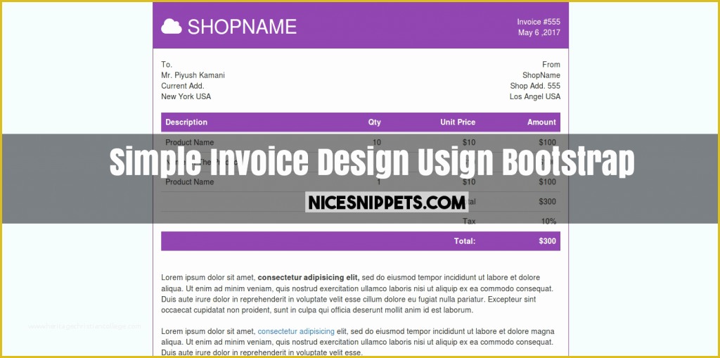 Invoice HTML Template Bootstrap Free Download Of Invoice HTML Template Bootstrap Free Download Stupendous