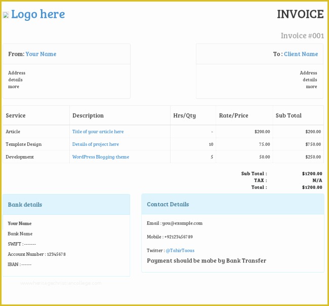 Invoice HTML Template Bootstrap Free Download Of Invoice Template Bootstrap